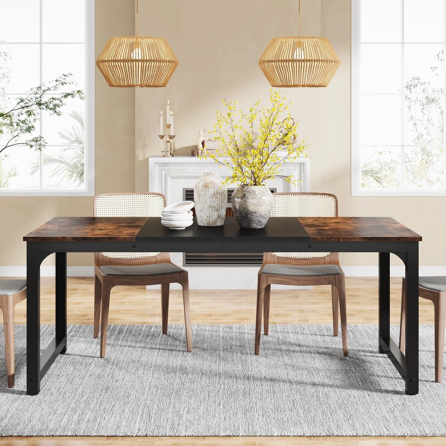 Tribesigns Rectangular Dining Table For 6 To 8 People