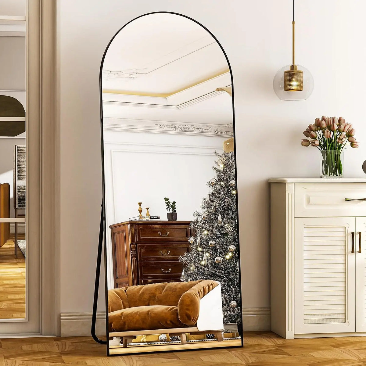 HARRITPURE Floor Mirror With Aluminum Frame For Living Room
