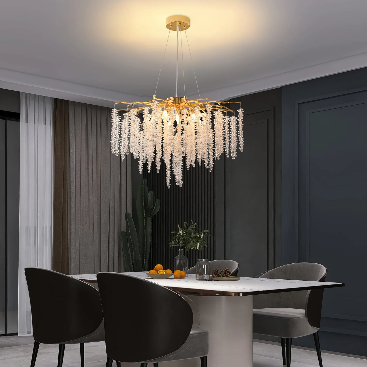 Modern Luxury Chandelier With Tree Branch Design And Tassels
