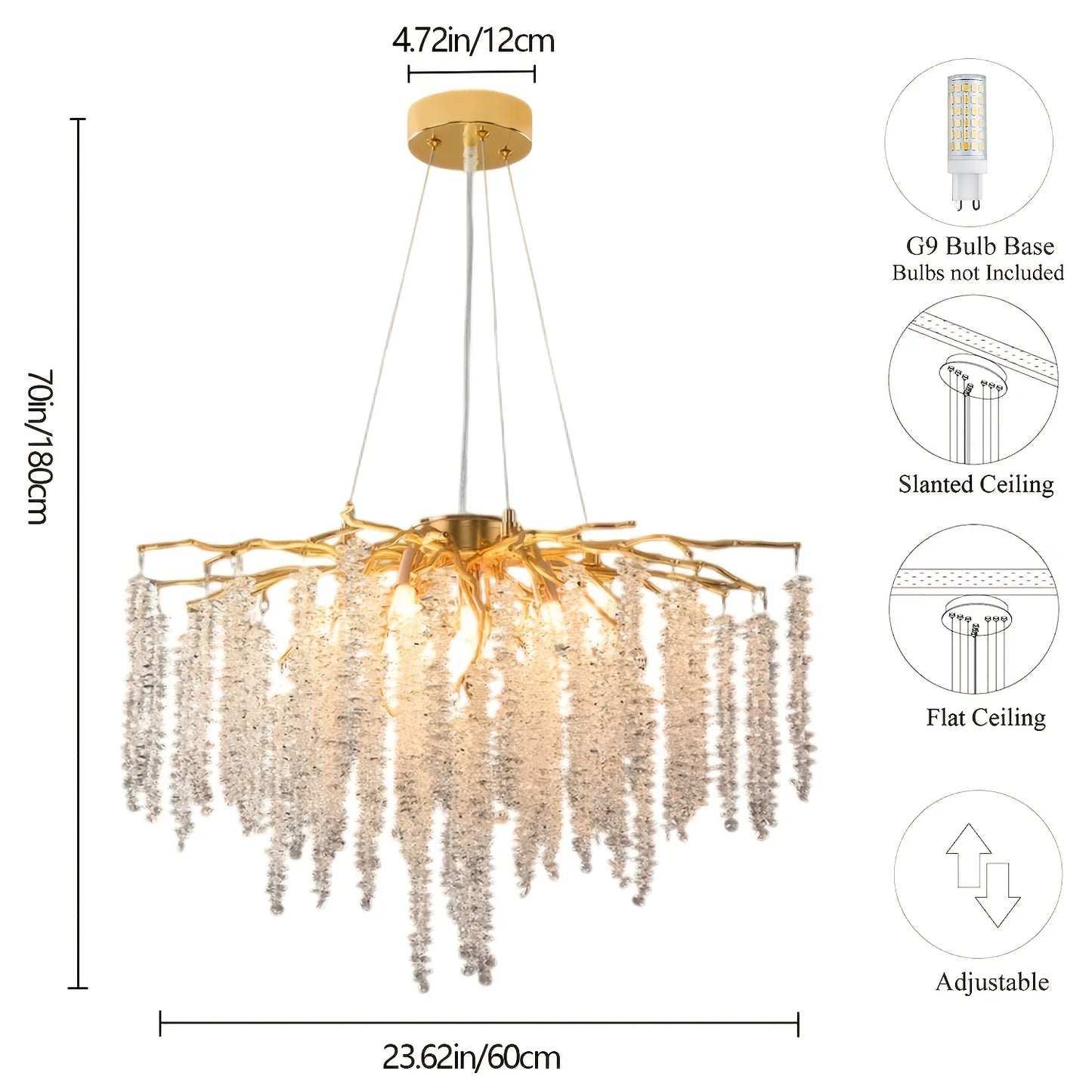 Modern Luxury Chandelier With Tree Branch Design And Tassels