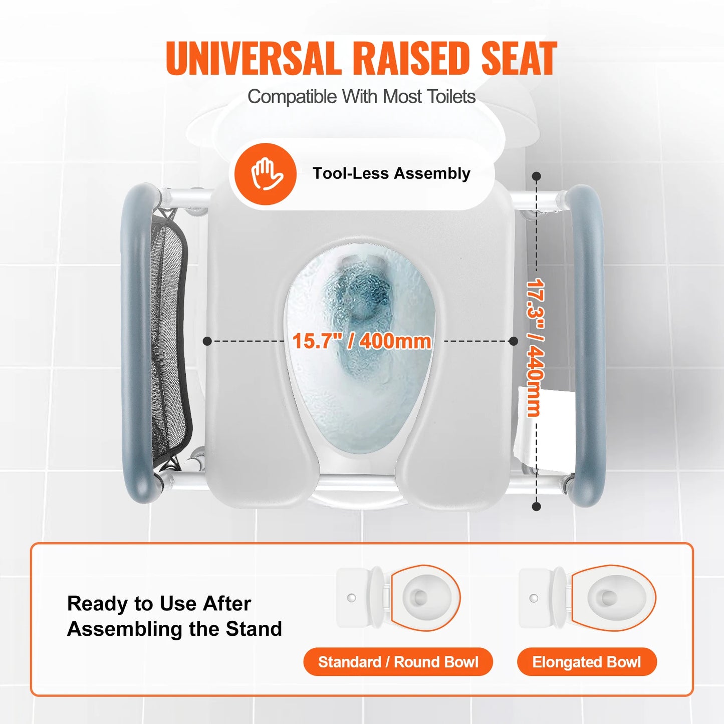 Raised Toilet Seat With 7-Position Height Adjustment