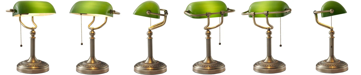 Newrays Banker Style Plug-In Table Lamp With Zipper Switch