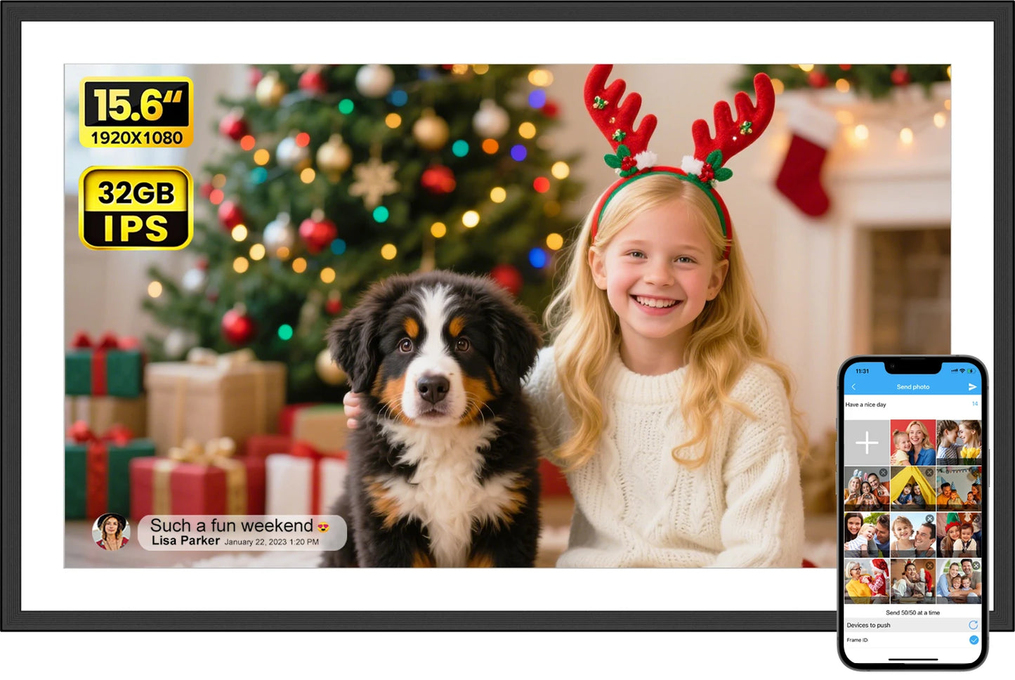 SSA 32GB WiFi Digital Photo Frame Full HD Touch Screen