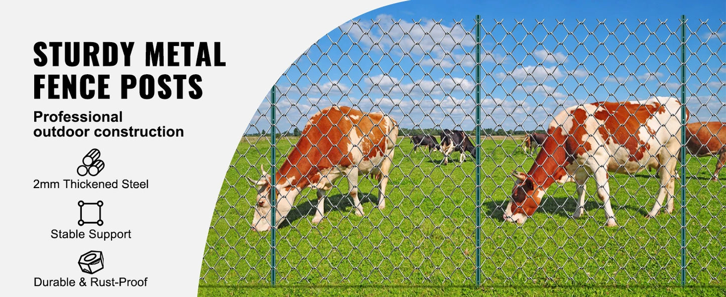 SucceBuy Heavy Duty Q235 Carbon Steel Fence Post Set Outdoor