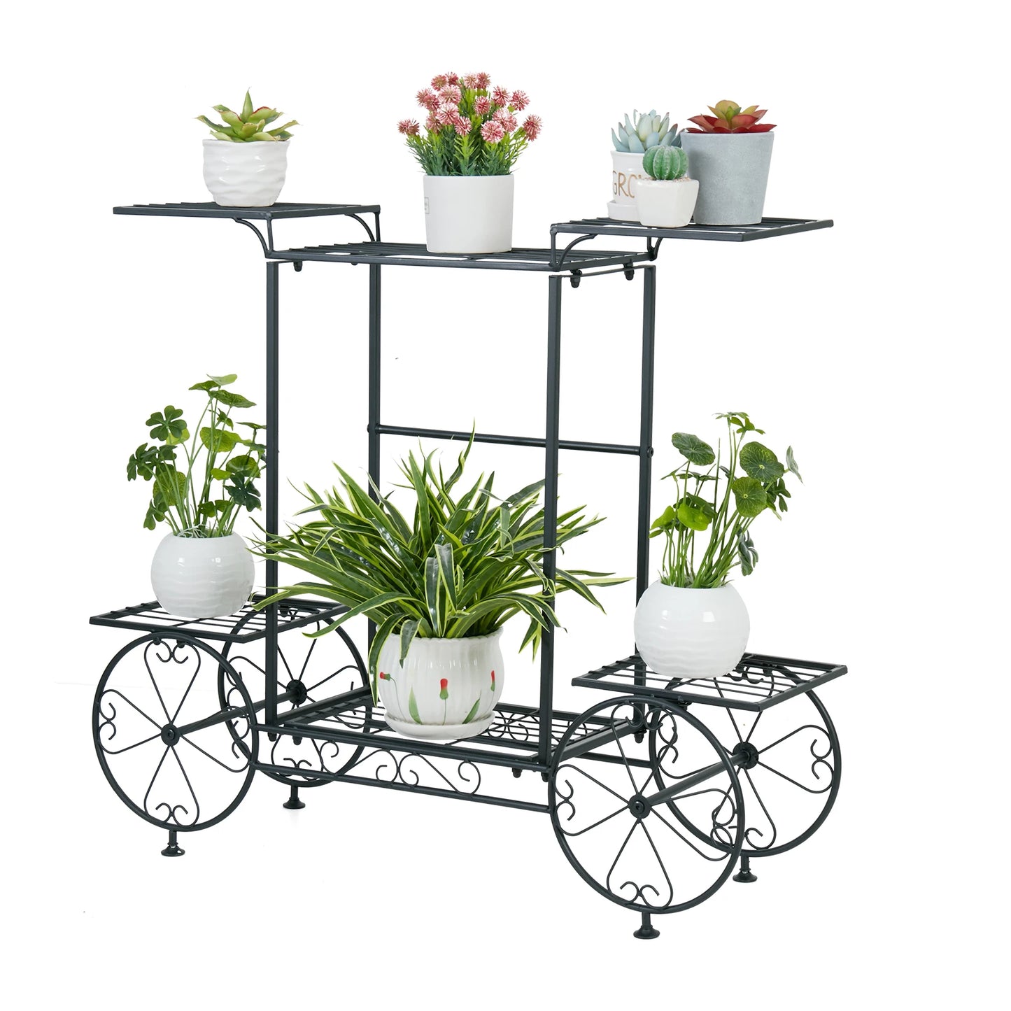 Metal Garden Plant Stand Parisian Style Flower Display Rack