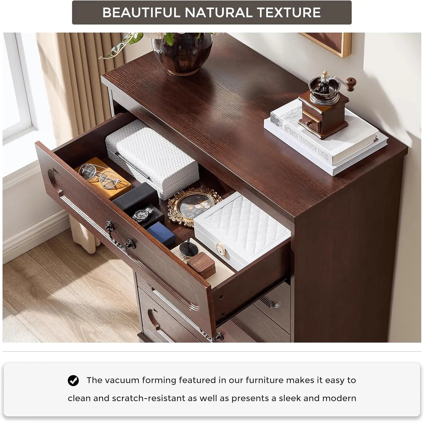 Farmhouse Cherry Wood Dresser Chest Of Drawers Rustic Style