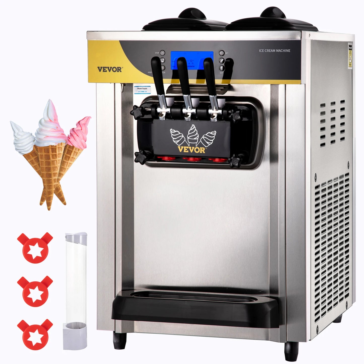 VEVOR Soft Ice Cream Machine Commercial 22 To 30 L