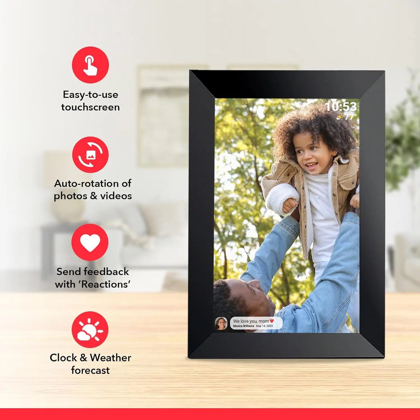 Yenock 32GB WiFi Digital Photo Frame 1280x800 IPS Touch Screen