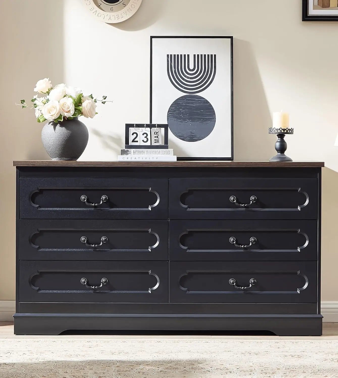 Farmhouse Cherry Wood Dresser Chest Of Drawers Rustic Style