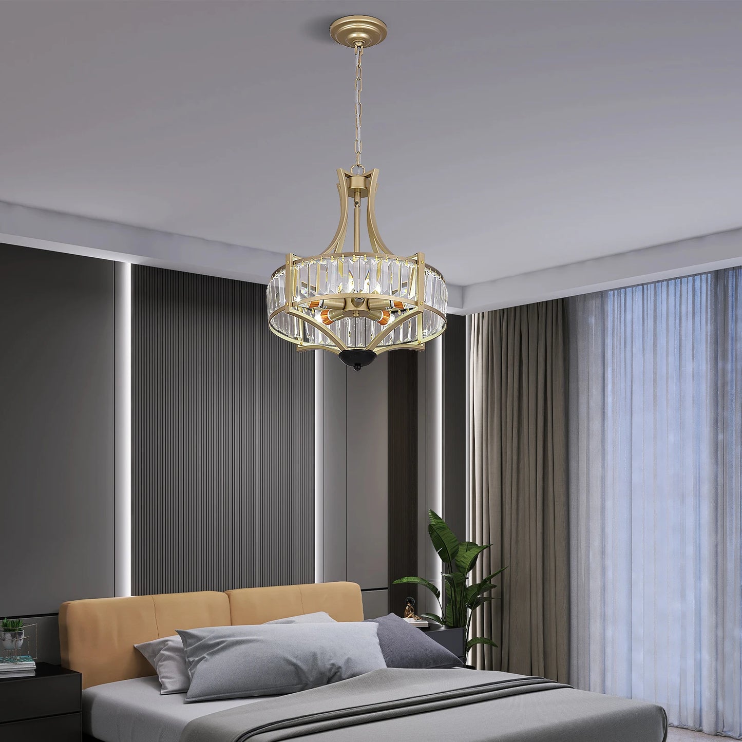 VETRULUS Luxury Crystal Pendant Ceiling Lamp Modern Living Room Chandelier