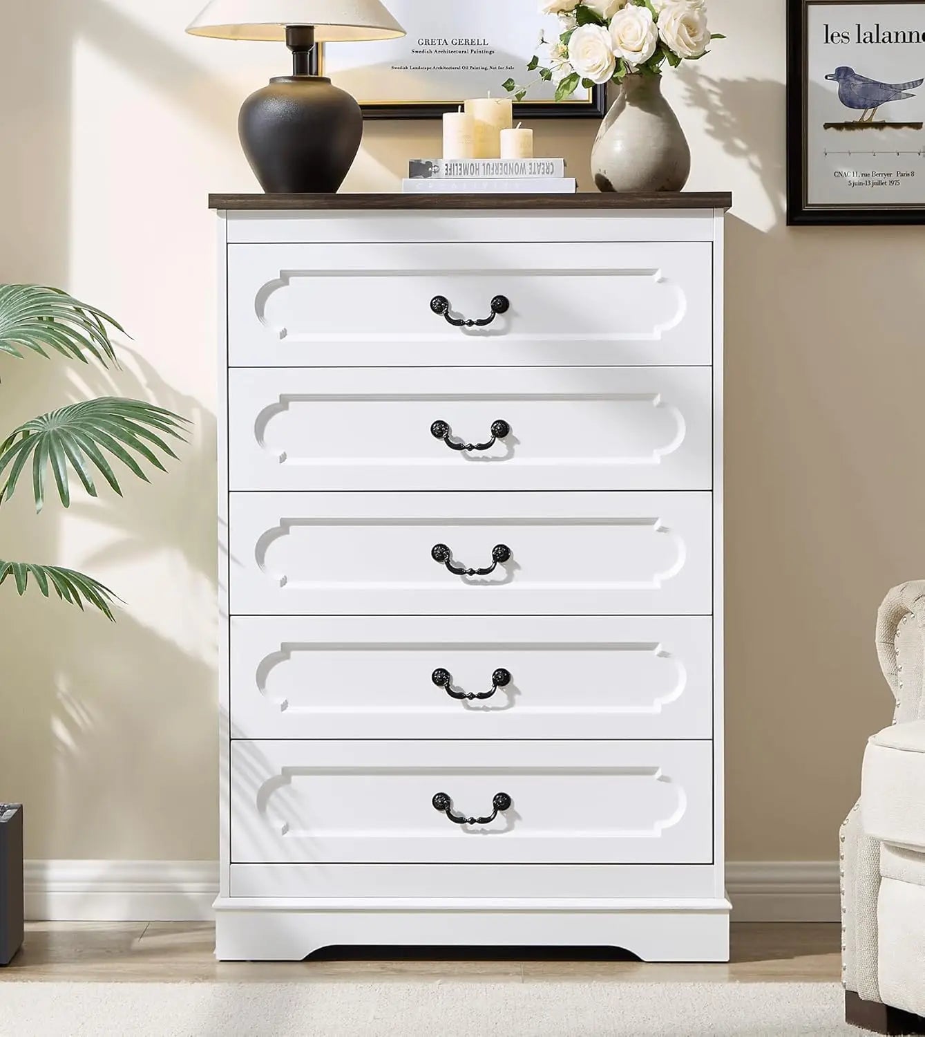 Farmhouse Cherry Wood Dresser Chest Of Drawers Rustic Style