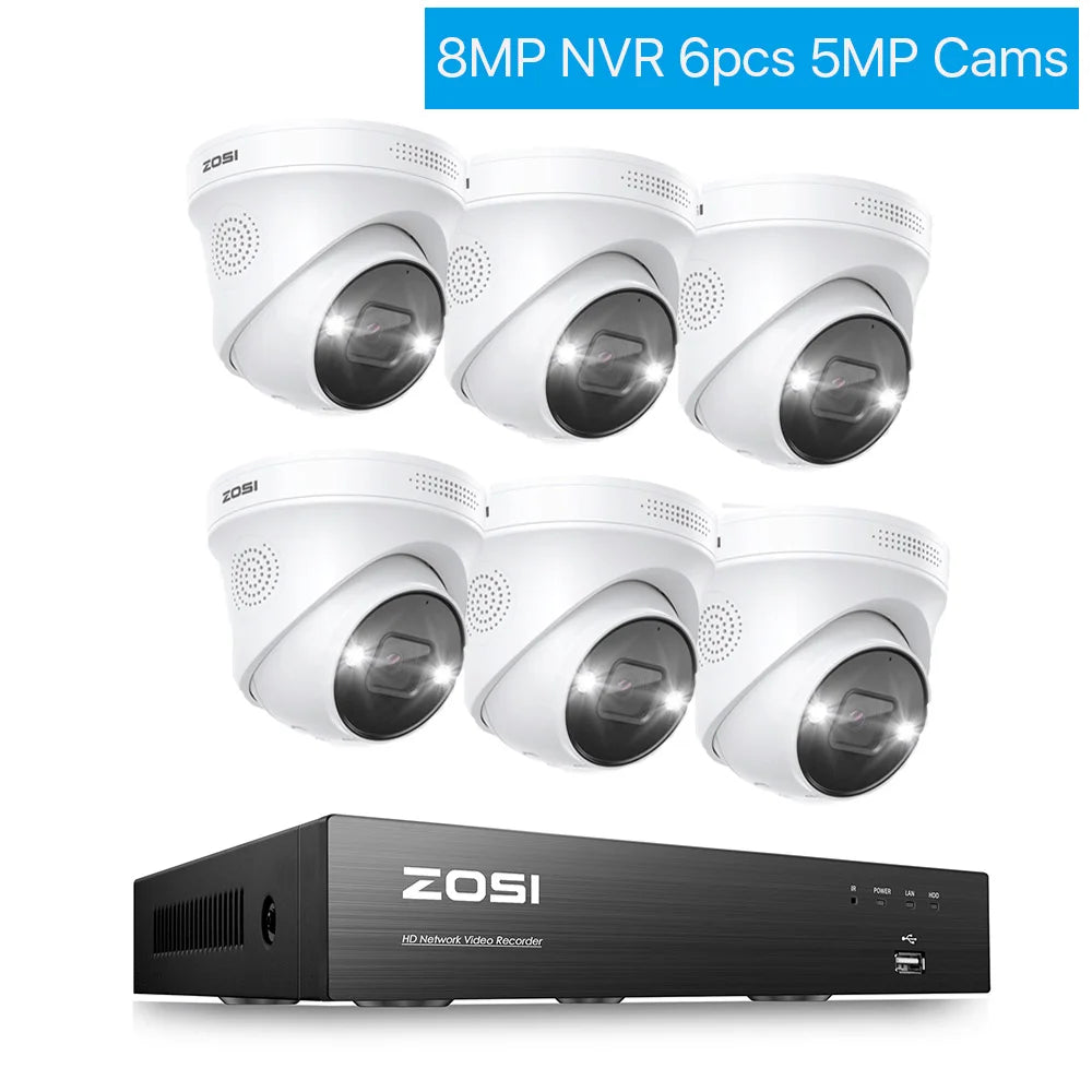 ZOSICTV 4K 8MP POE Surveillance Kit 8CH AI NVR System