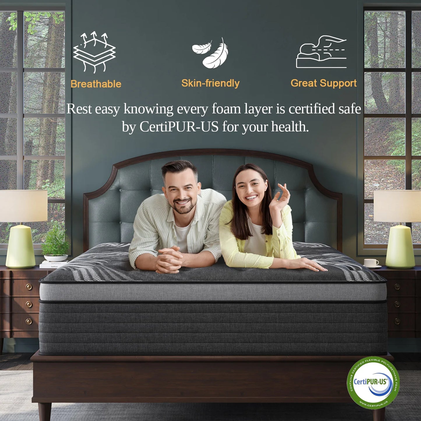 Sweetlove Euro Top Hybrid Mattress In A Box With Motion Isolation Memory Foam