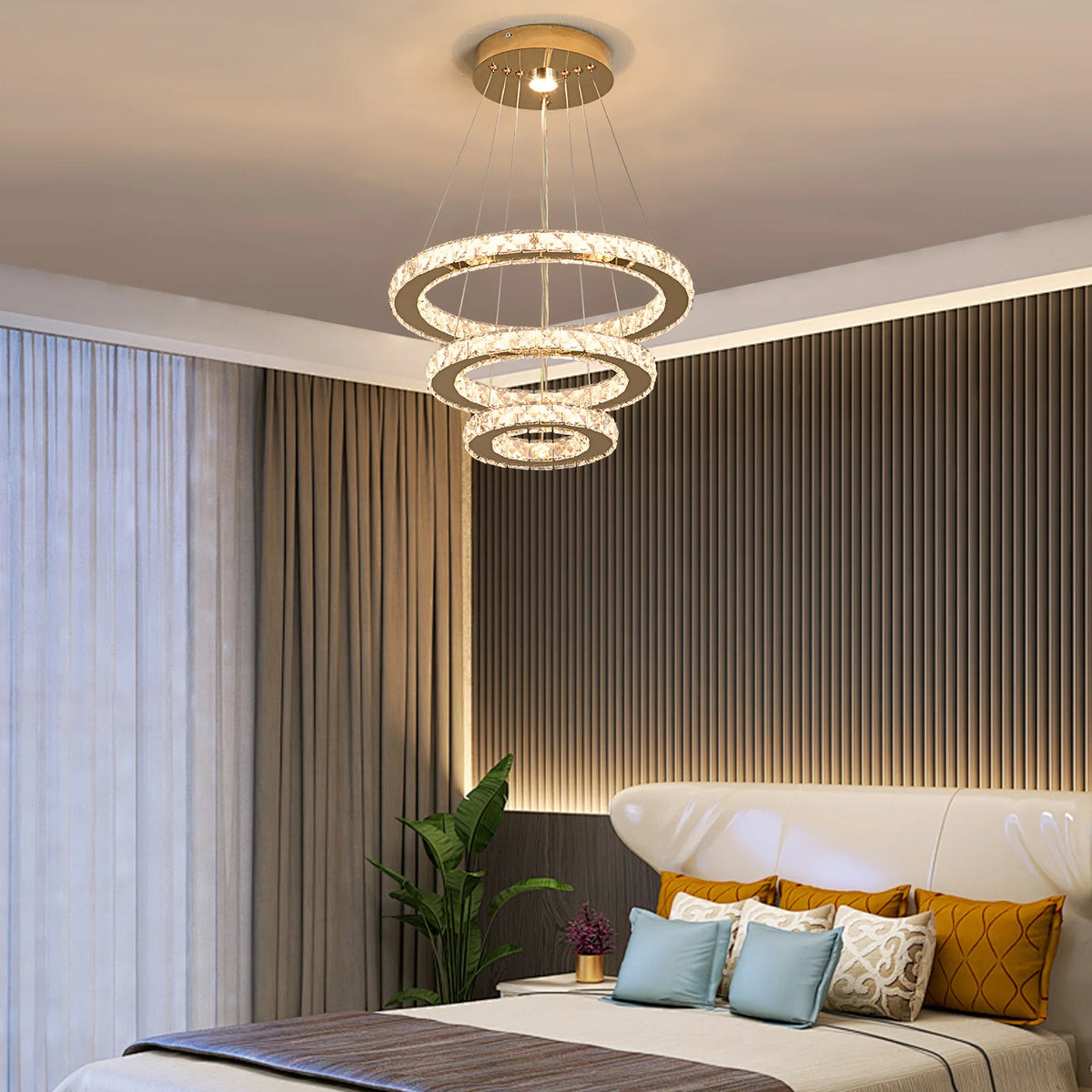VETRULUS Crystal Chandelier Pendant Ceiling Light For Living Room
