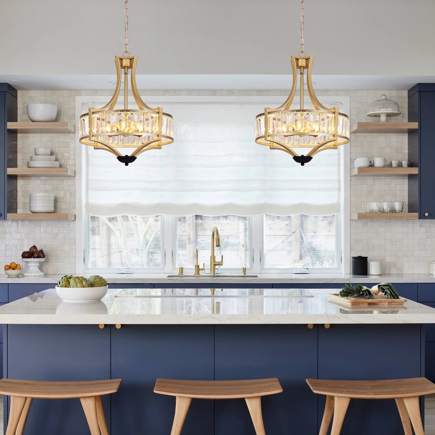 VETRULUS Luxury Crystal Pendant Ceiling Lamp Modern Living Room Chandelier