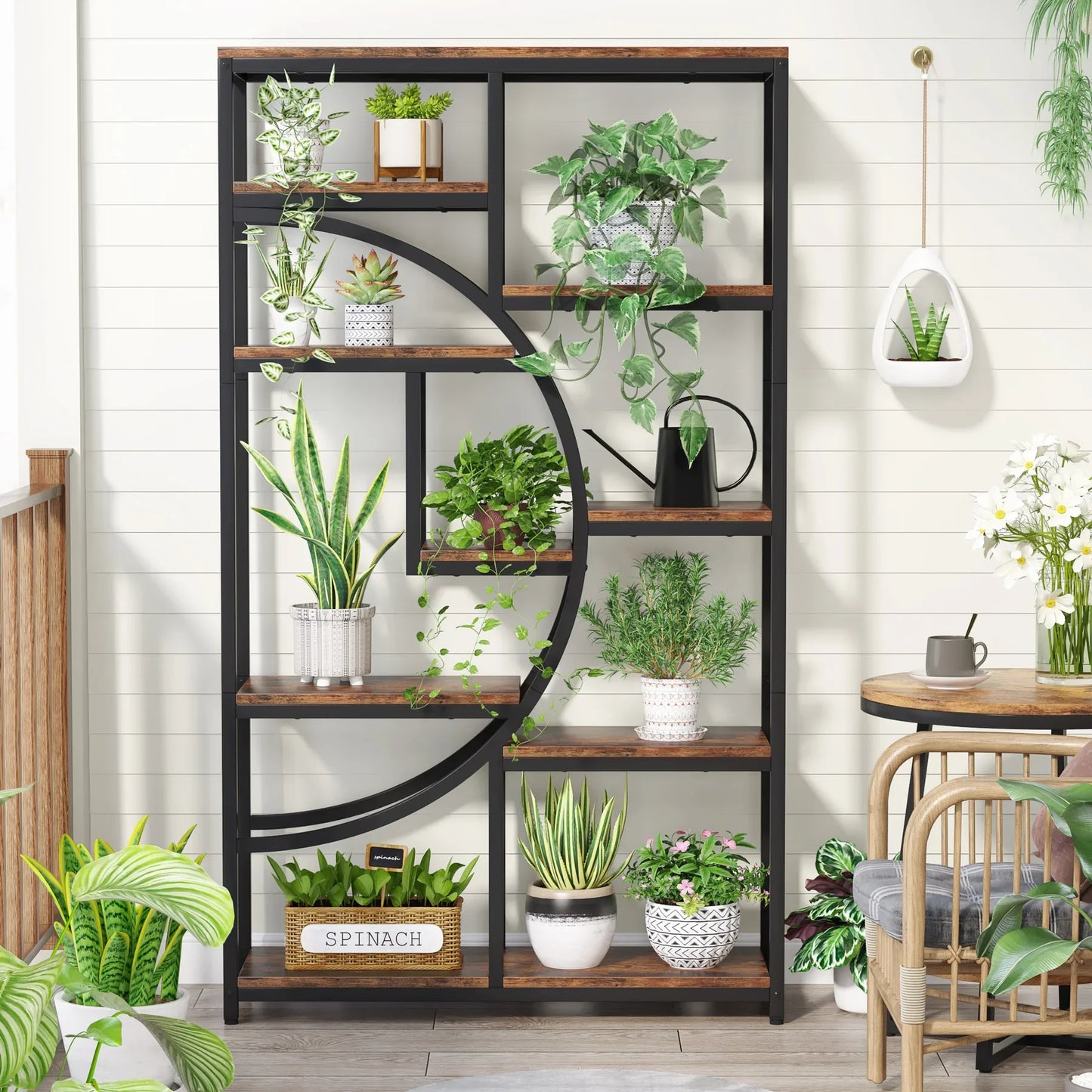Tribesigns Industrial 5 Tier Etagere Bookcase Freestanding Organizer