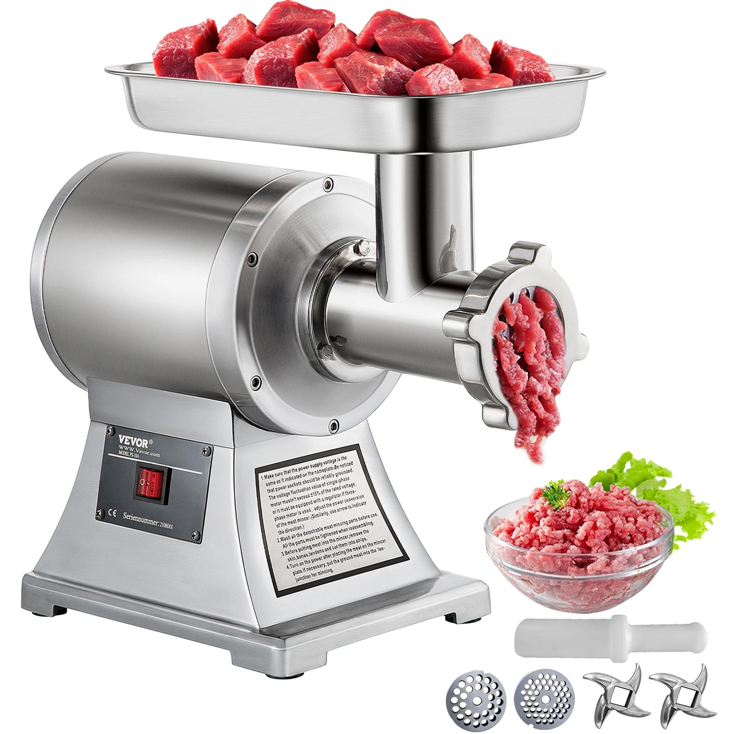 SucceBuy Electric Meat Grinder Mincer For Commercial Kitchens