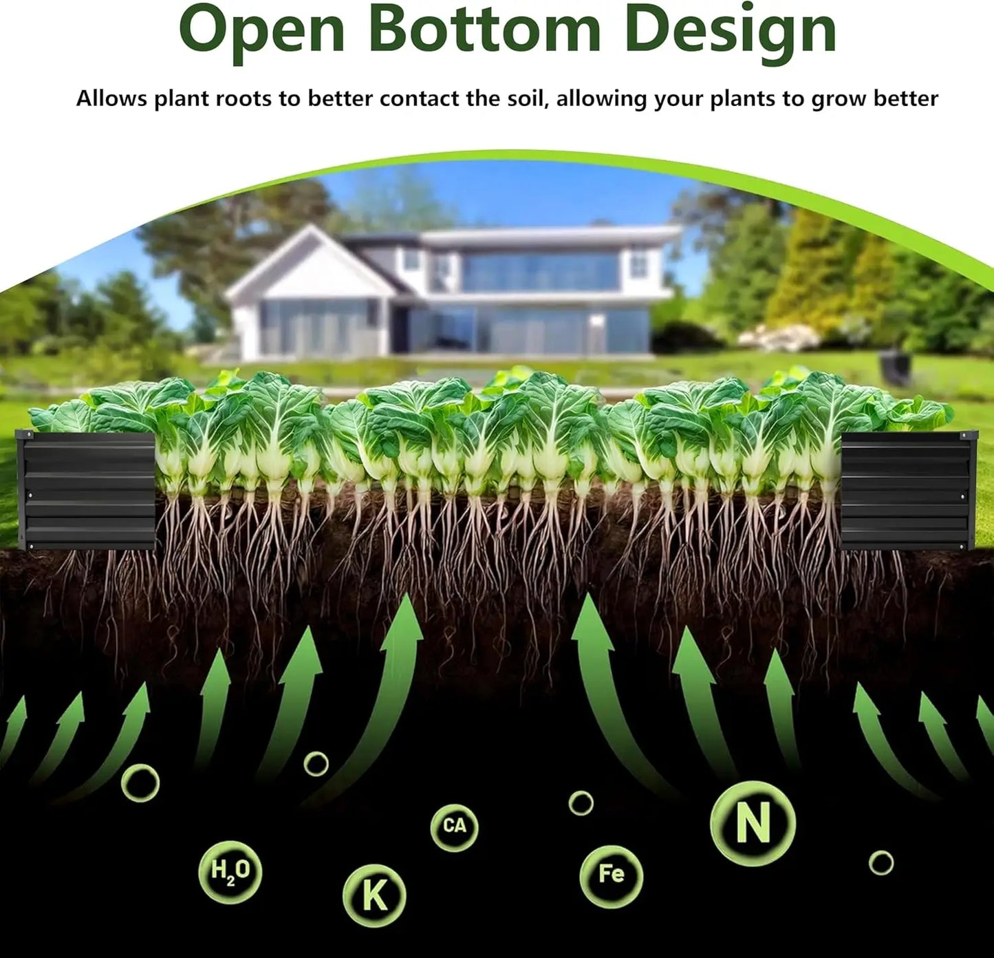 Galvanized Steel Raised Garden Bed Kit for Vegetables and Herbs