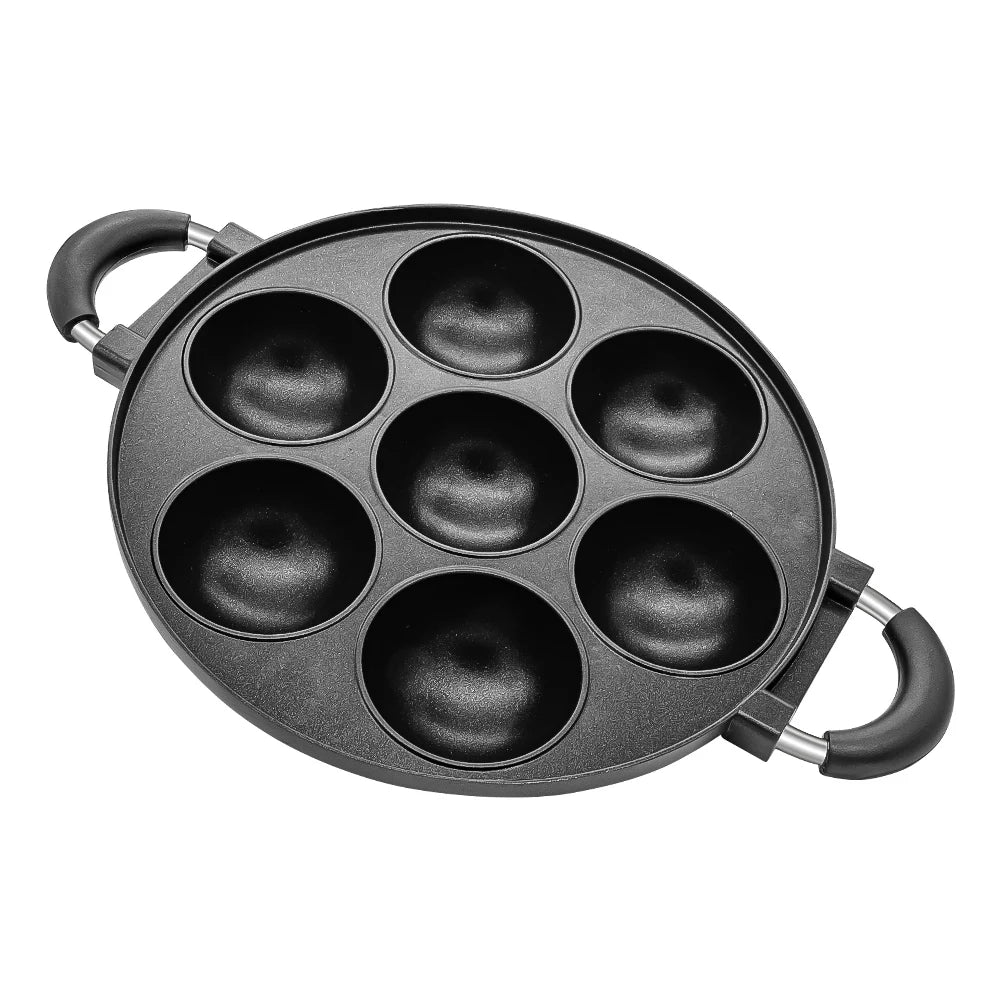 Cast Iron 7 Hole Omelette Pan Nonstick Cookware For Breakfast