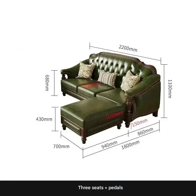 Leather Sofa Set With Armchair And Recliner For Living Room