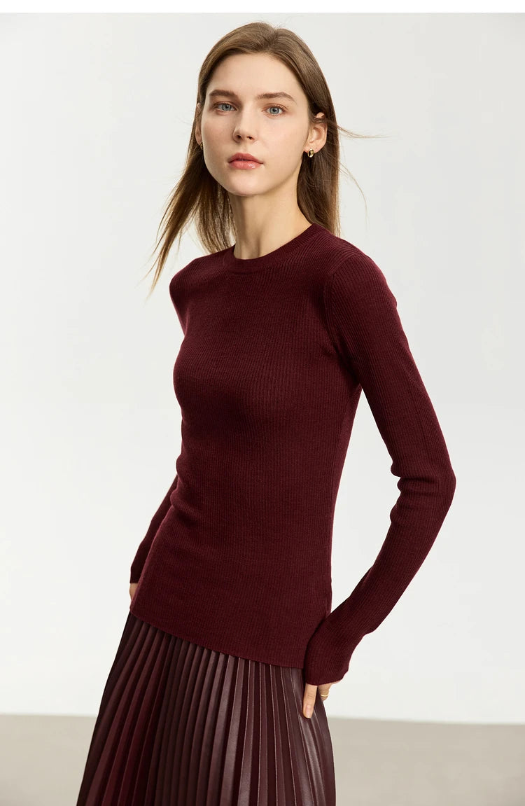 AMIICN Minimalism Women Sweater Slim Fit Turtleneck Warm Knit