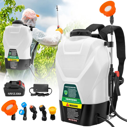 Backpack Sprayer, Battery Powered, 75 PSI, Includes Battery And Charger