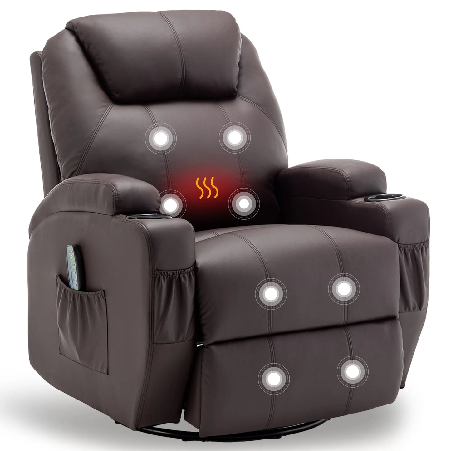 KORSER Recliner Chair With Massage And Heat 360 Swivel