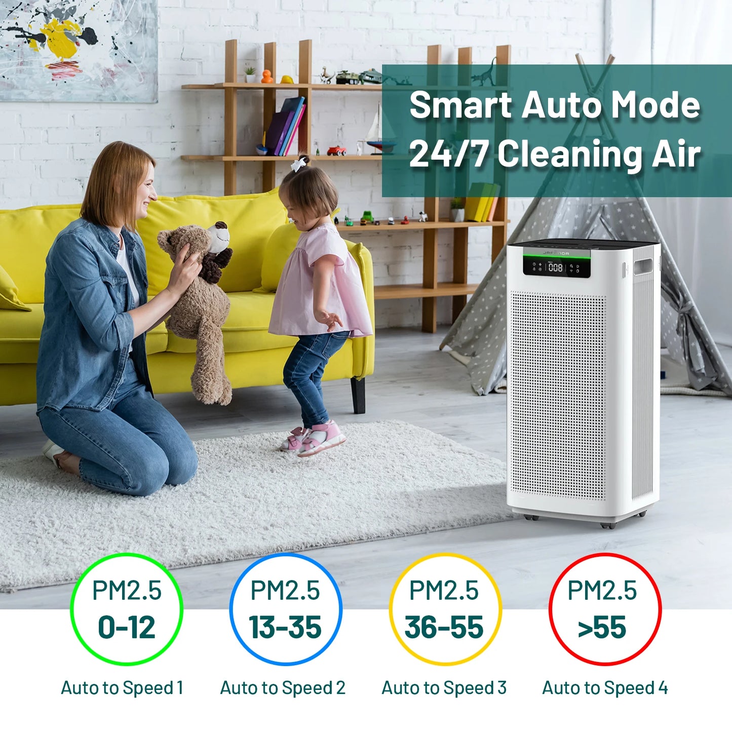 Jafända Smart Air Purifier For Home With Alexa And True HEPA