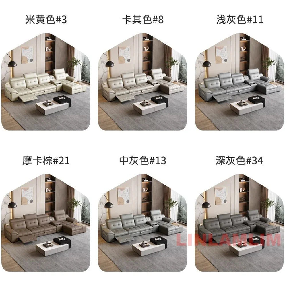 Linlamlim Electric Reclining Sectional Sofa Bed With Cup Holder
