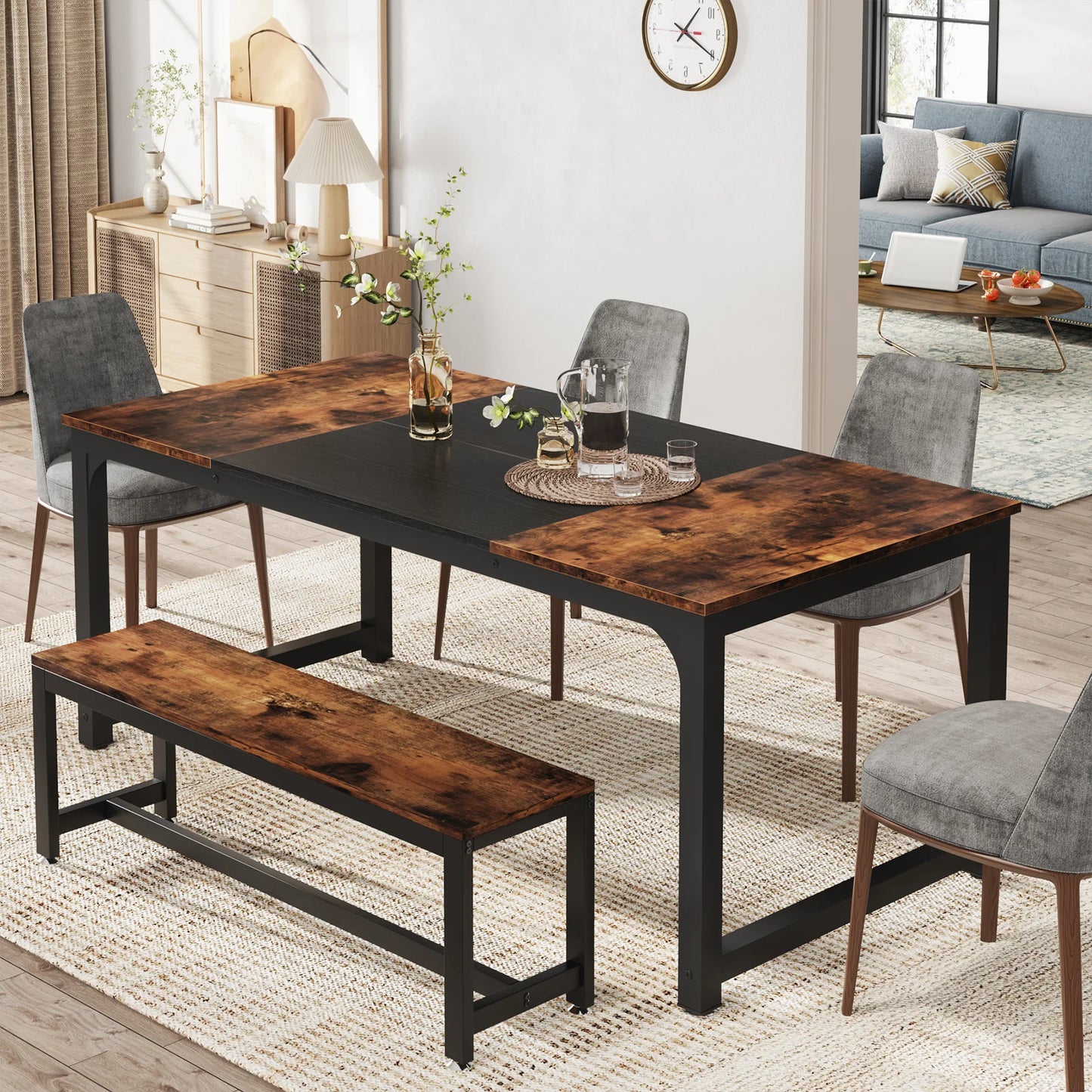 Tribesigns Rectangular Dining Table For 6 To 8 People