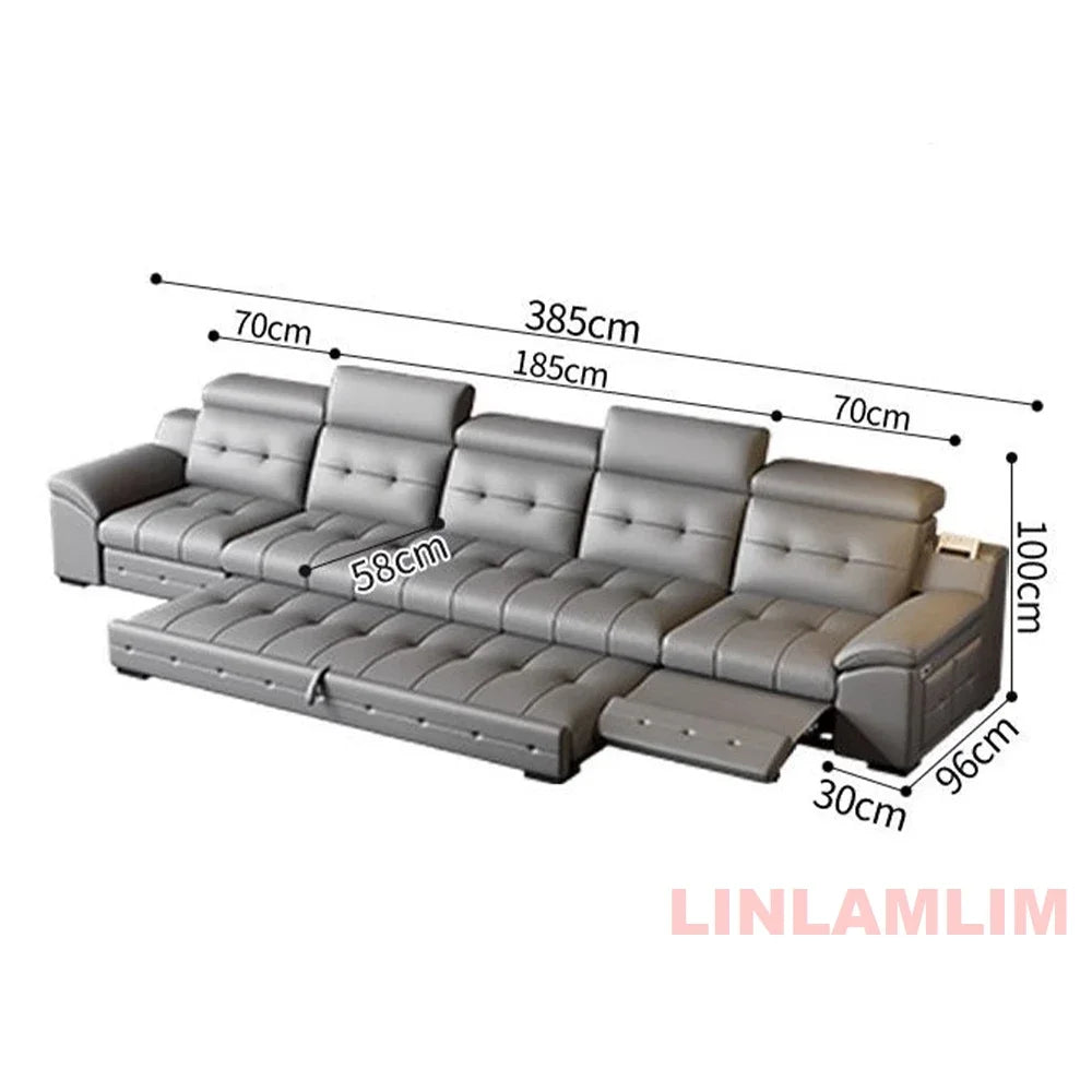 Linlamlim Electric Reclining Sectional Sofa Bed With Cup Holder