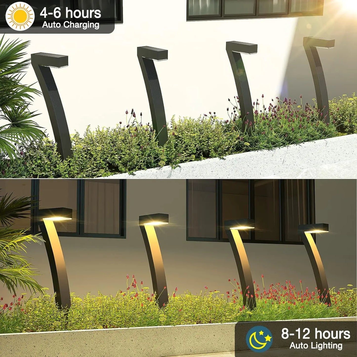 KPSTEK Solar Outdoor Lights 6Pack Pathway Lawn Auto On Off