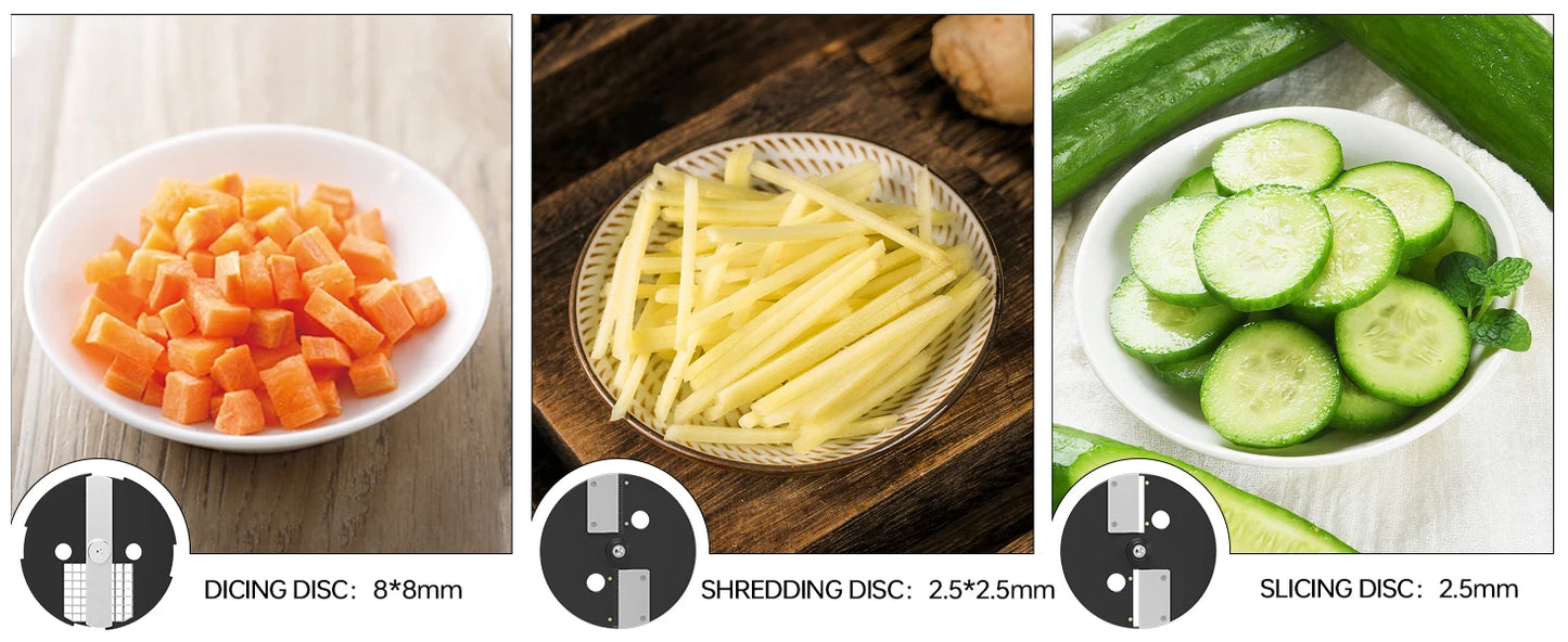 Lecon Chef 3 In 1 Electric Food Processor Stainless Blades