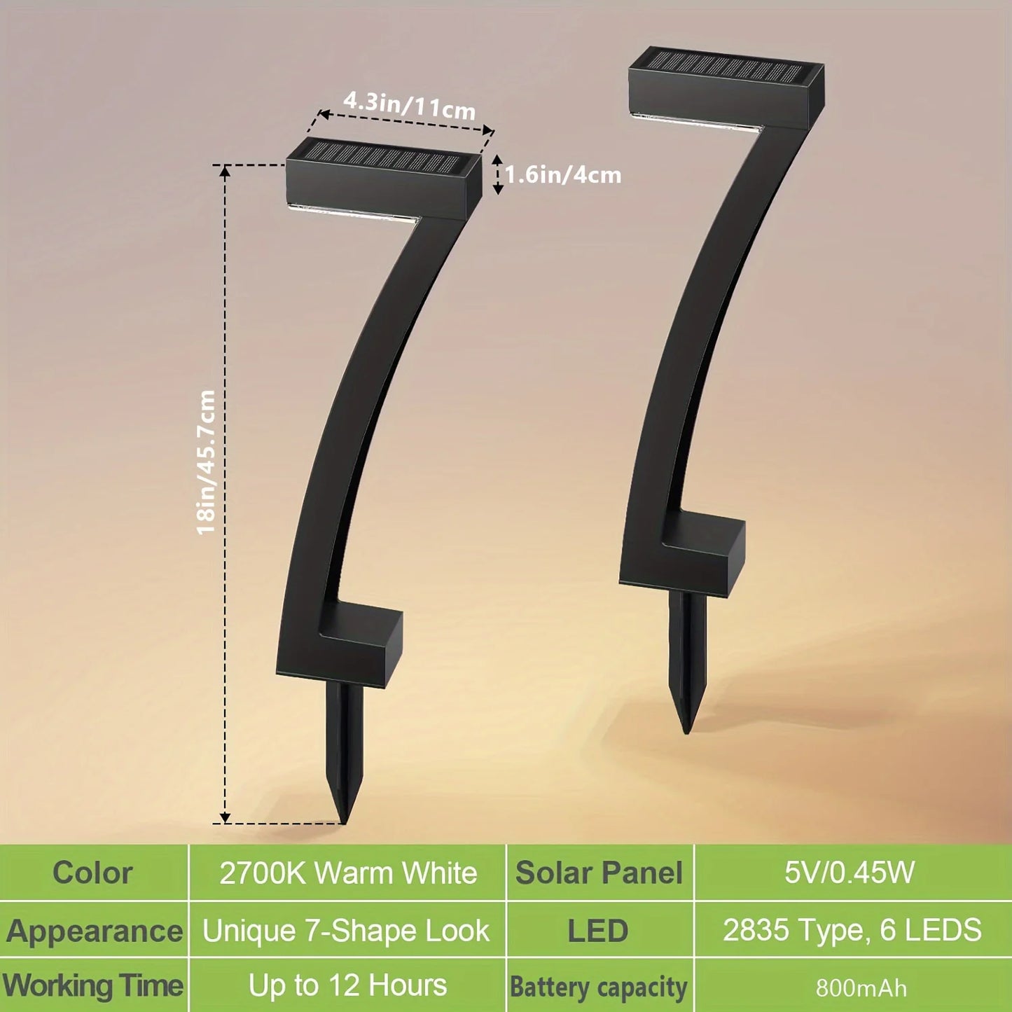 KPSTEK Solar Outdoor Lights 6Pack Pathway Lawn Auto On Off