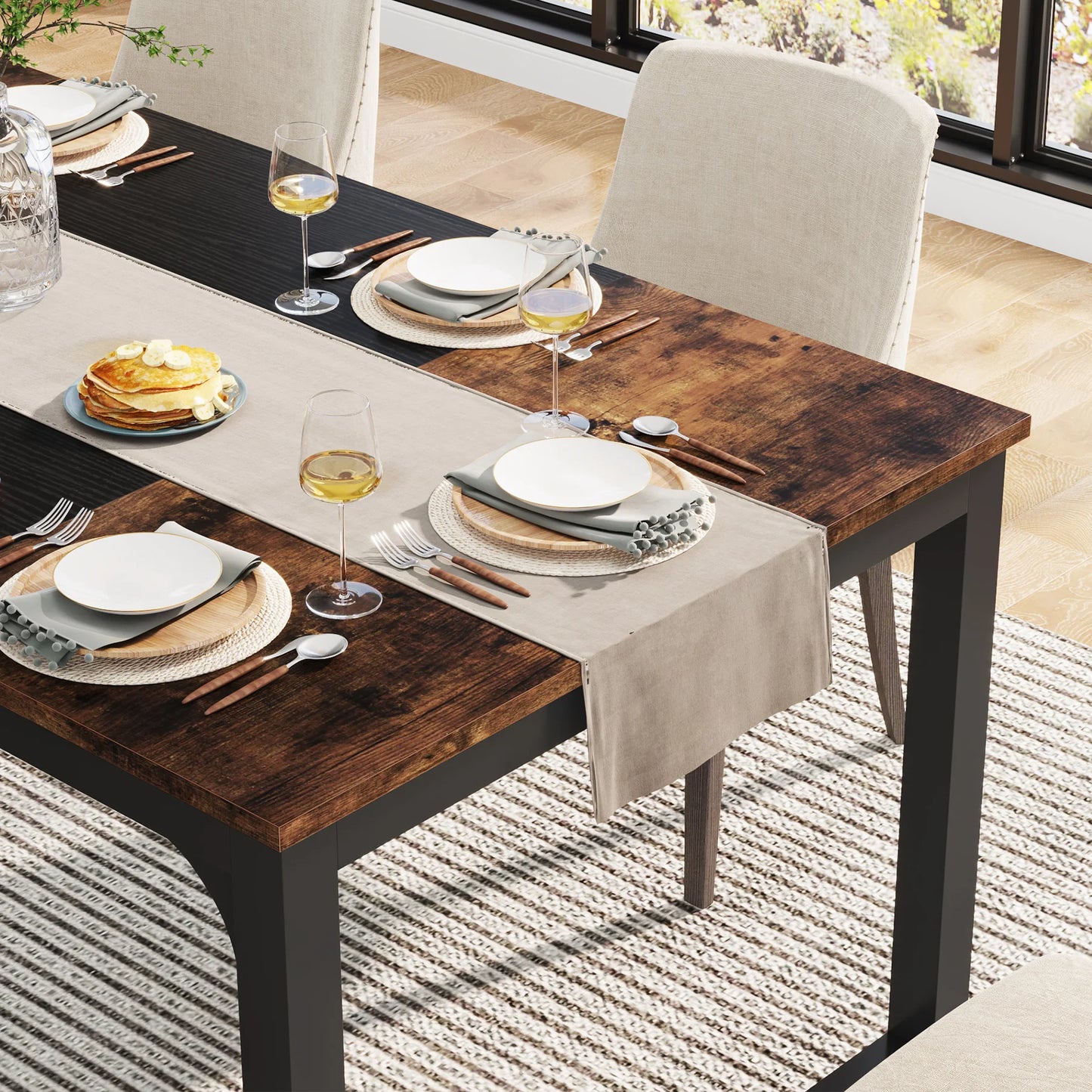 Tribesigns Rectangular Dining Table For 6 To 8 People