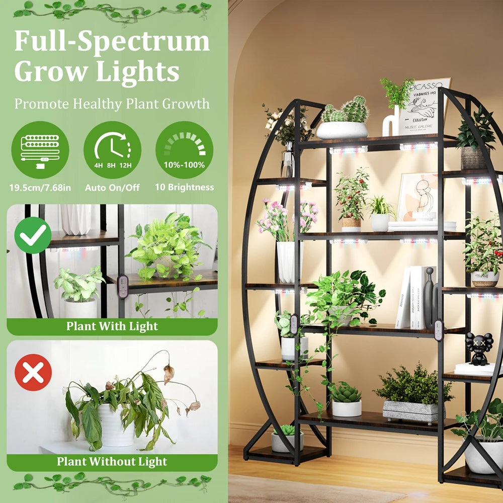 Half Moon Shape Plant Stand Industrial Multilayer Shelf Rack