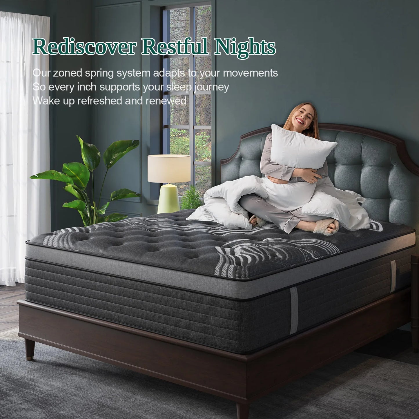 Sweetlove Euro Top Hybrid Mattress In A Box With Motion Isolation Memory Foam