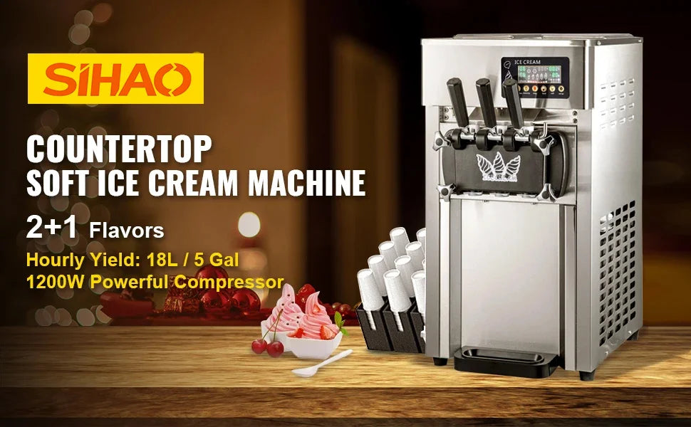 VEVOR Ice Cream Machine A168 1200W Compressor Maker with LCD
