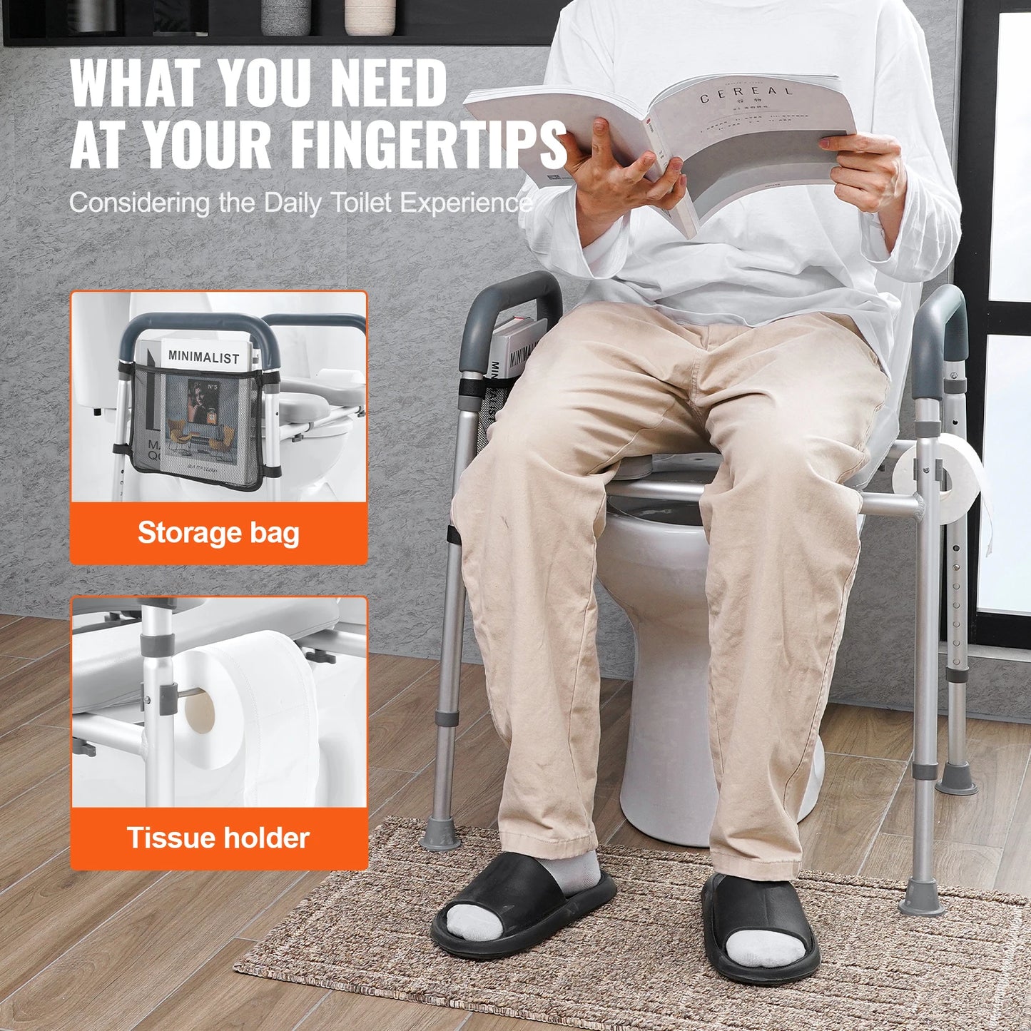 Raised Toilet Seat With 7-Position Height Adjustment