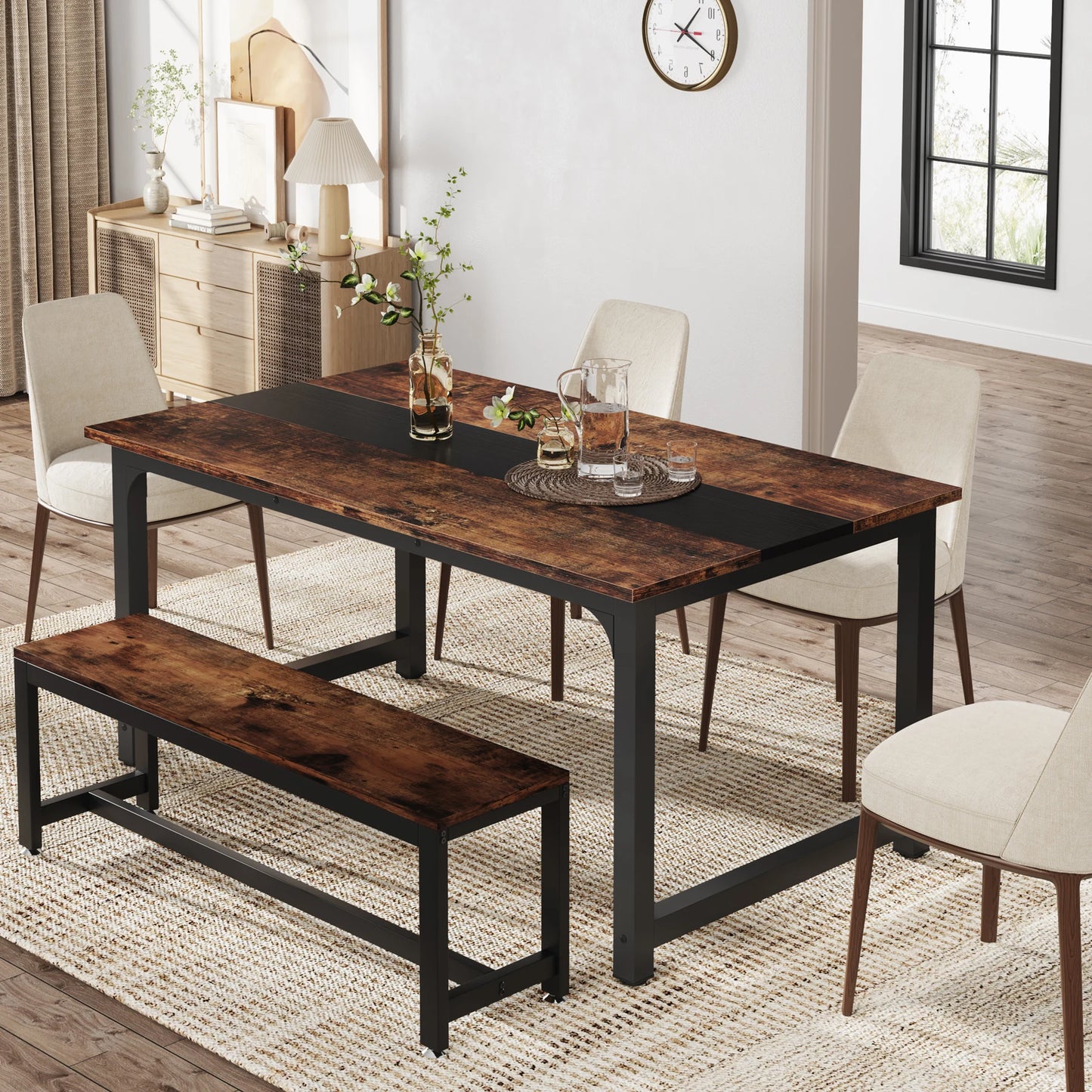 Tribesigns Rectangular Dining Table For 6 To 8 People