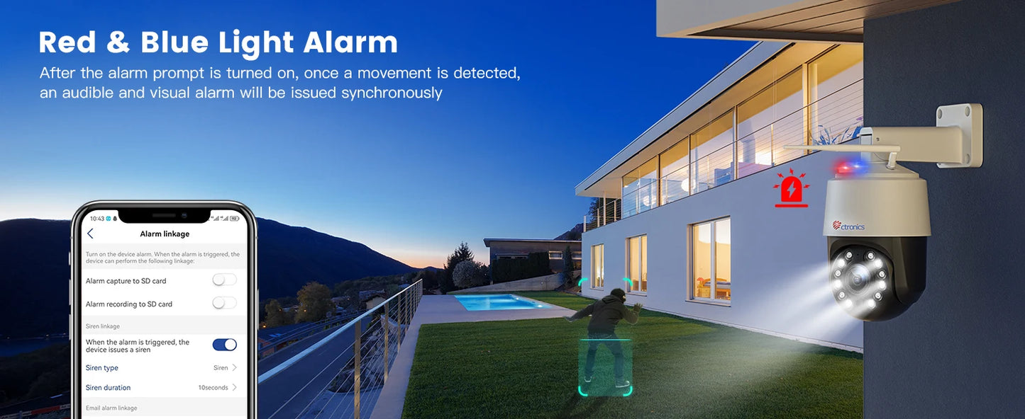 Ctronics 4K 8MP Outdoor WiFi Surveillance Camera With Auto Tracking