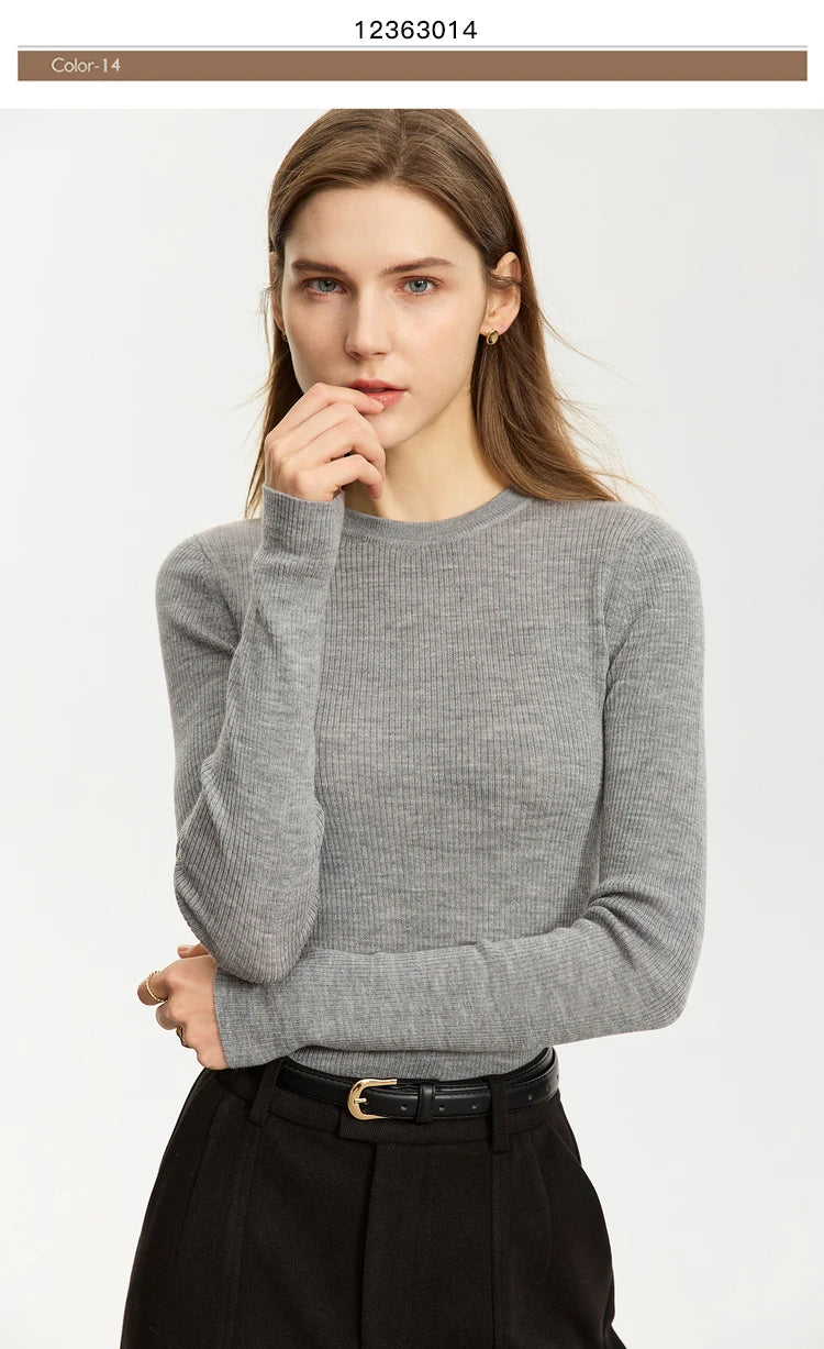 AMIICN Minimalism Women Sweater Slim Fit Turtleneck Warm Knit