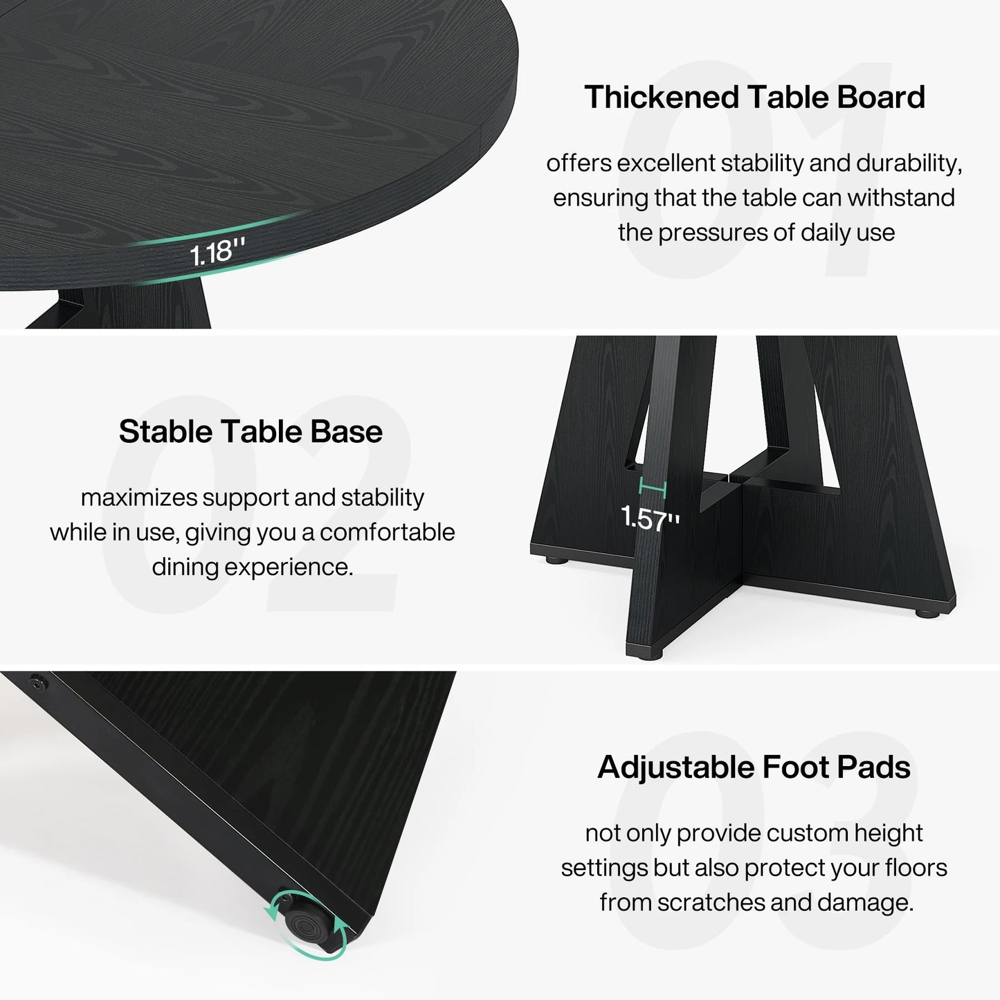 Tribesigns Round Dining Table For Four Farmhouse Kitchen
