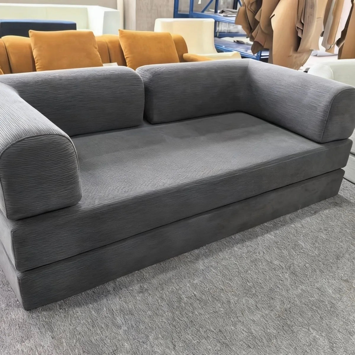NONECN Italian Corduroy Sofa Bed Minimalist Modular Lounge
