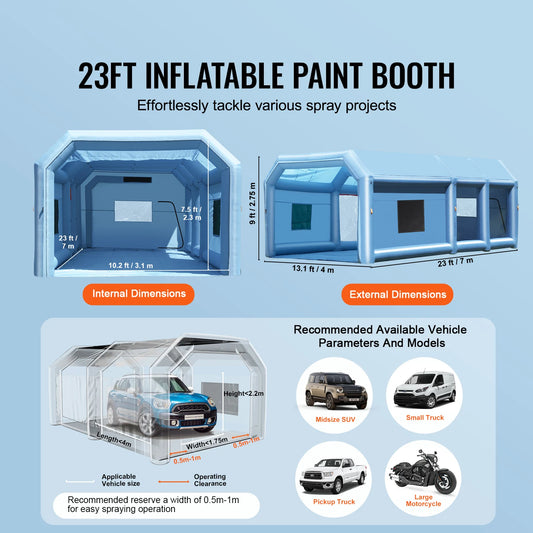 Inflatable Paint Booth With Powerful Blowers And Air Filter System