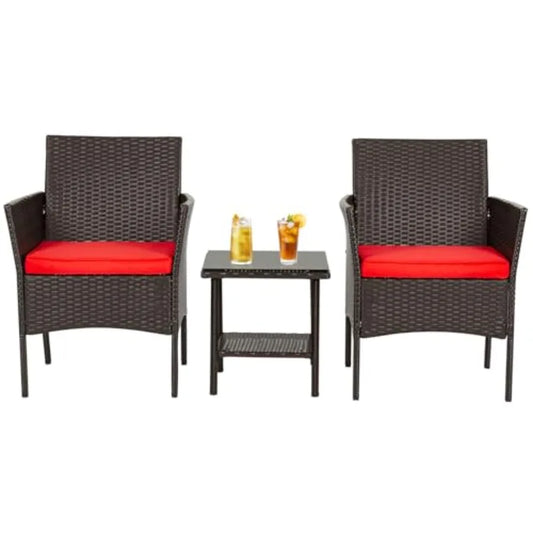3-Piece Patio Set With Coffee Table Weather-Resistant Wicker