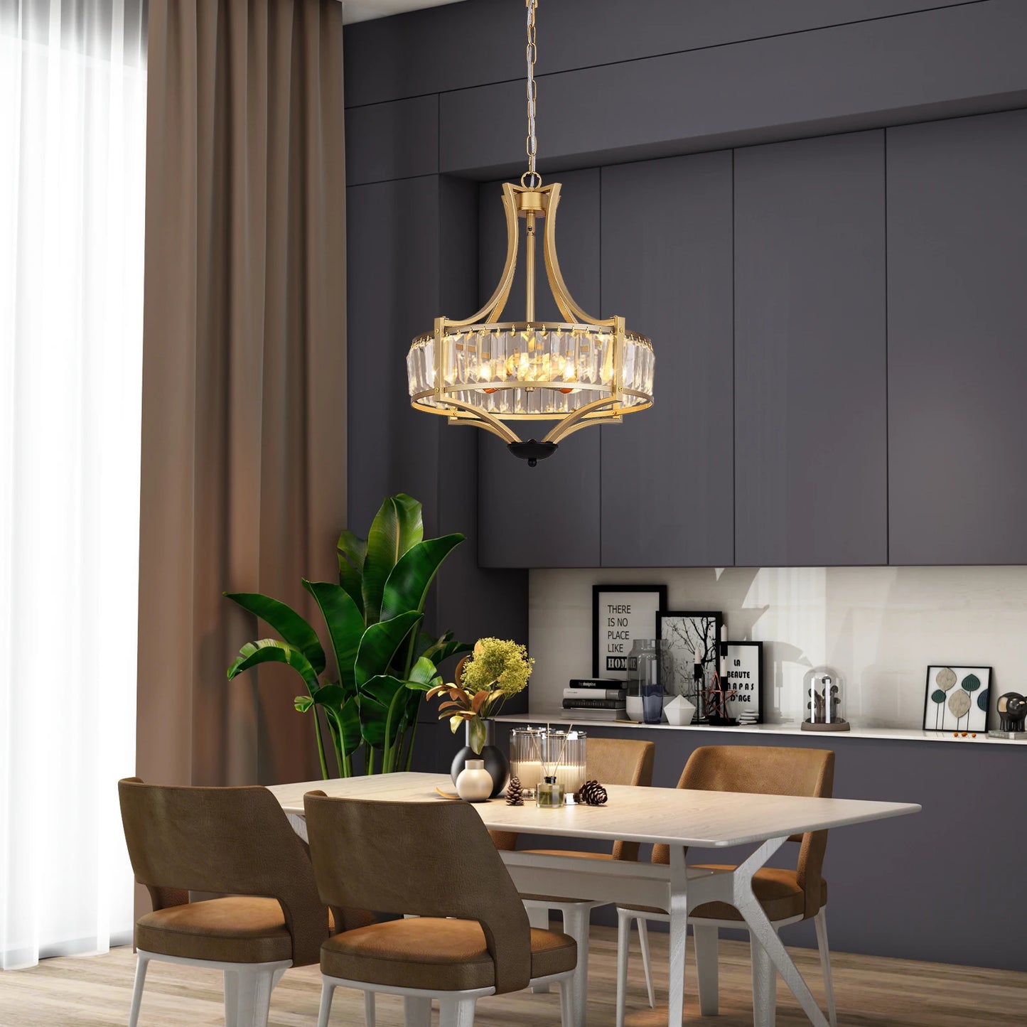 VETRULUS Luxury Crystal Pendant Ceiling Lamp Modern Living Room Chandelier