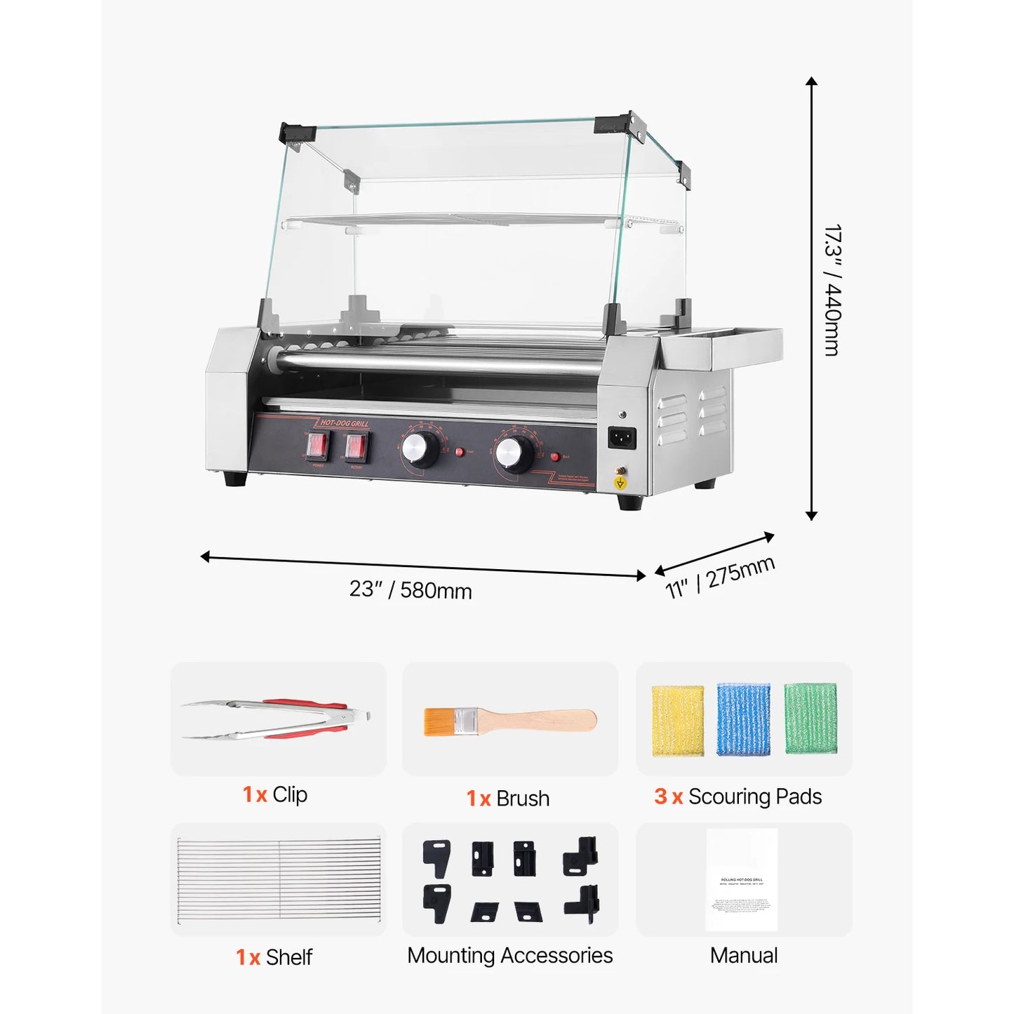 VEVOR Hot Dog Roller With Dual Temperature Control