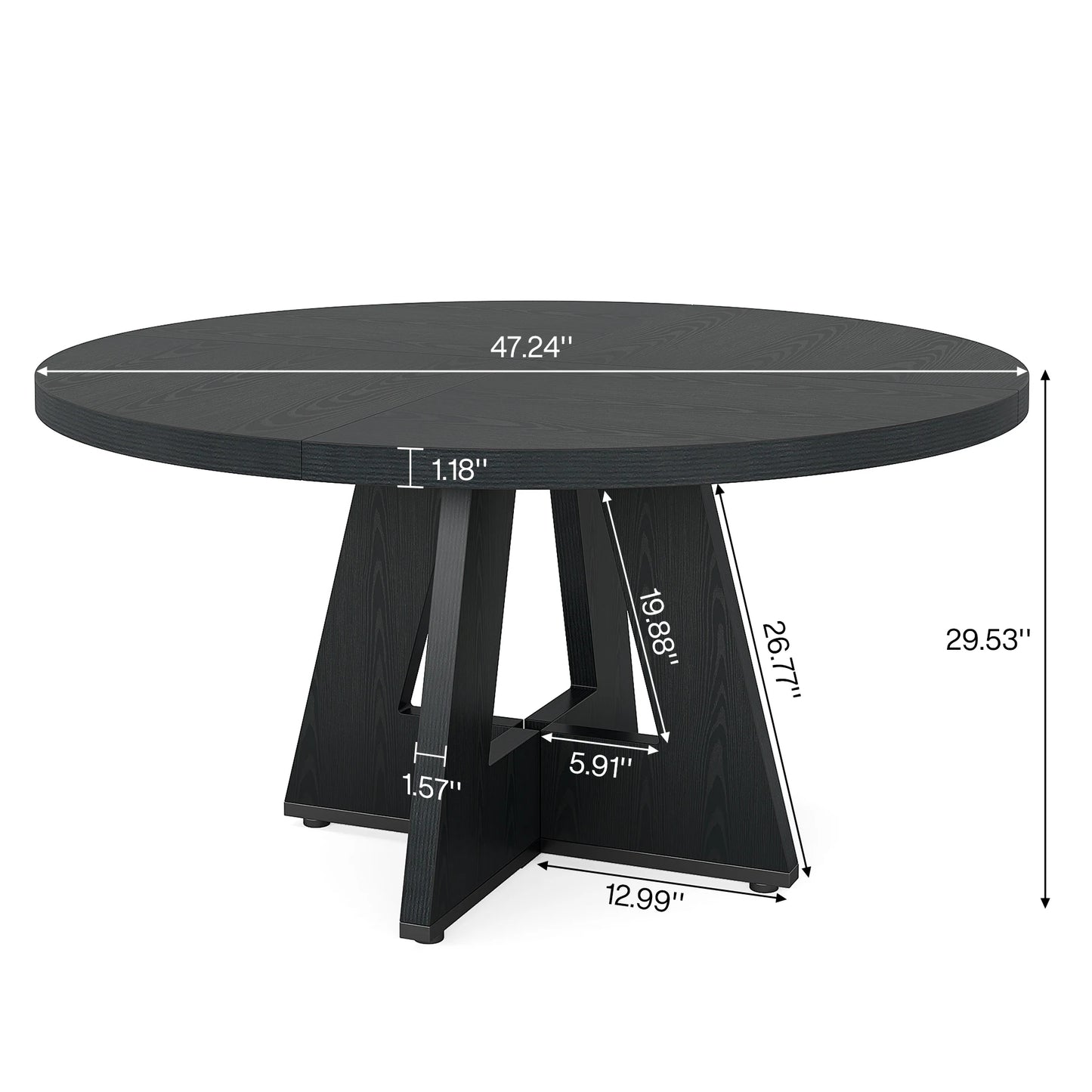 Tribesigns Round Dining Table For Four Farmhouse Kitchen