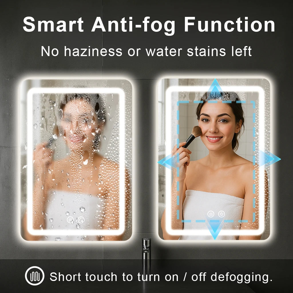 MYGIIVOVO Led Backlit Fogless Bathroom Vanity Mirror Demister